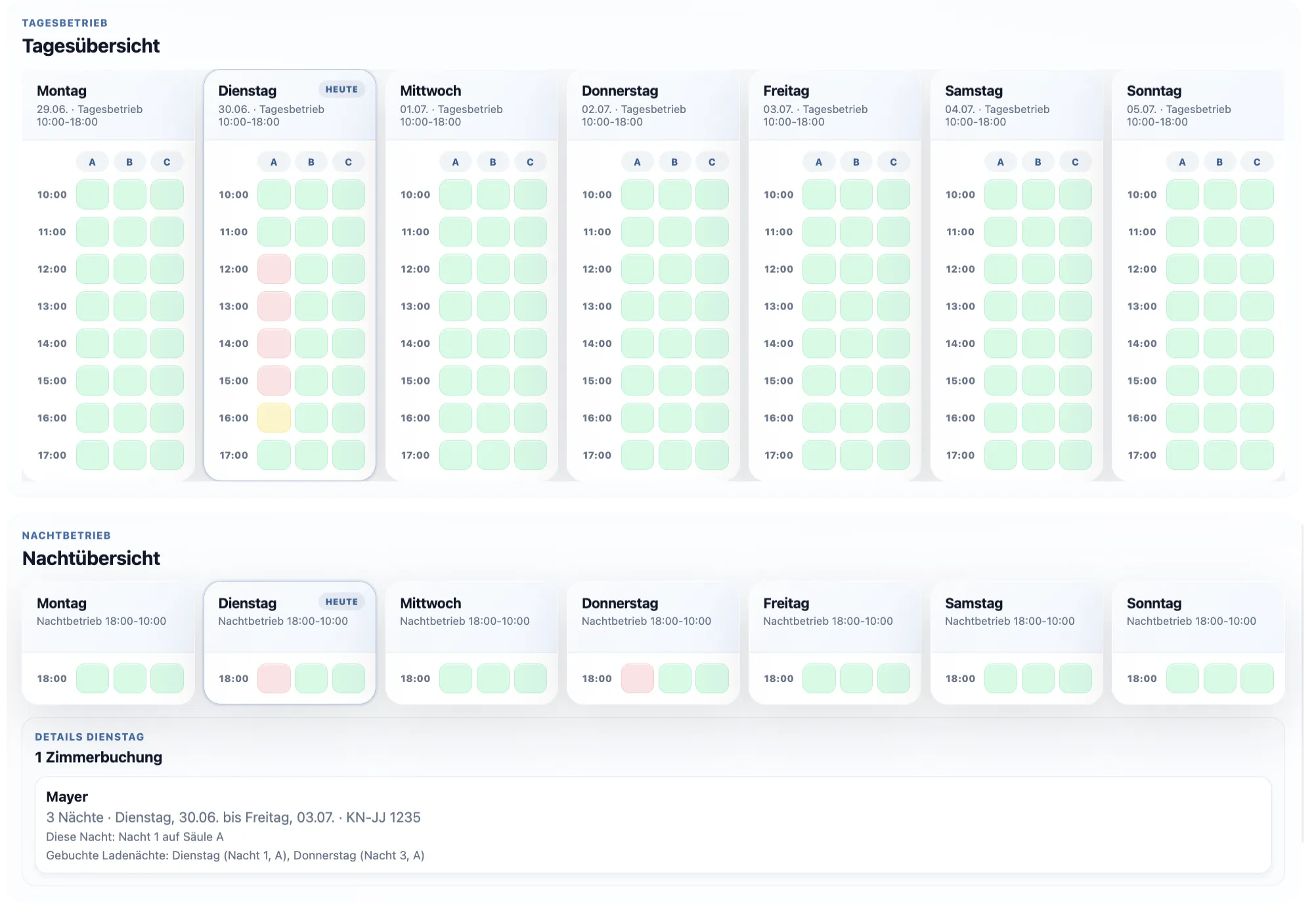 EnoPark charging reservation with time slots and charging-space selection