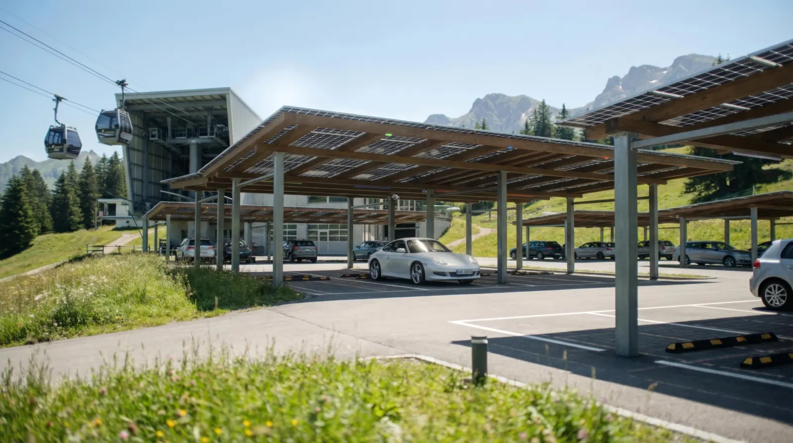 Mountain railway parking lot as a tourism location for EnoPark
